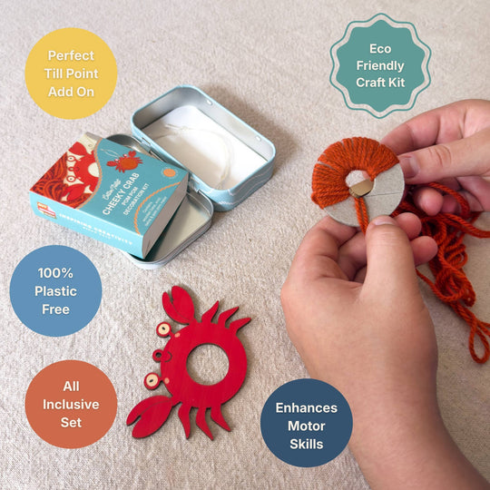 Cotton Twist (WE PREPAY ALL USA DUTIES) - Make Your Own Pom Pom Crab Decoration Kit