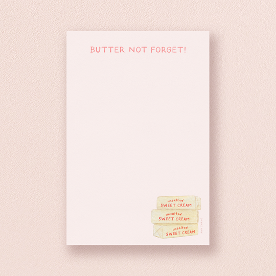 Amy Zhang - Butter Not Forget — Punny Food Lovers Grocery Notepad