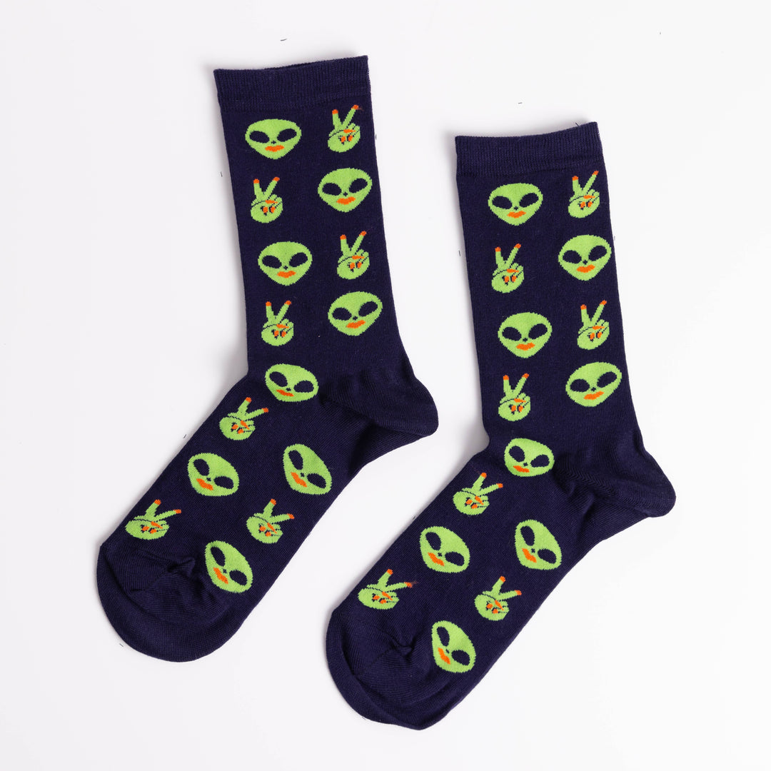 Yellow Owl Workshop - Alien - Small Crew Socks
