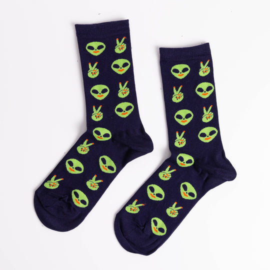 Yellow Owl Workshop - Alien - Small Crew Socks