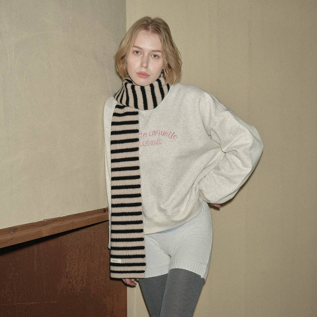 SALINA TRADING INC - Plain Striped Wool Scarf Soft Warm Winter Neck Wrap: Red / 160x20cm