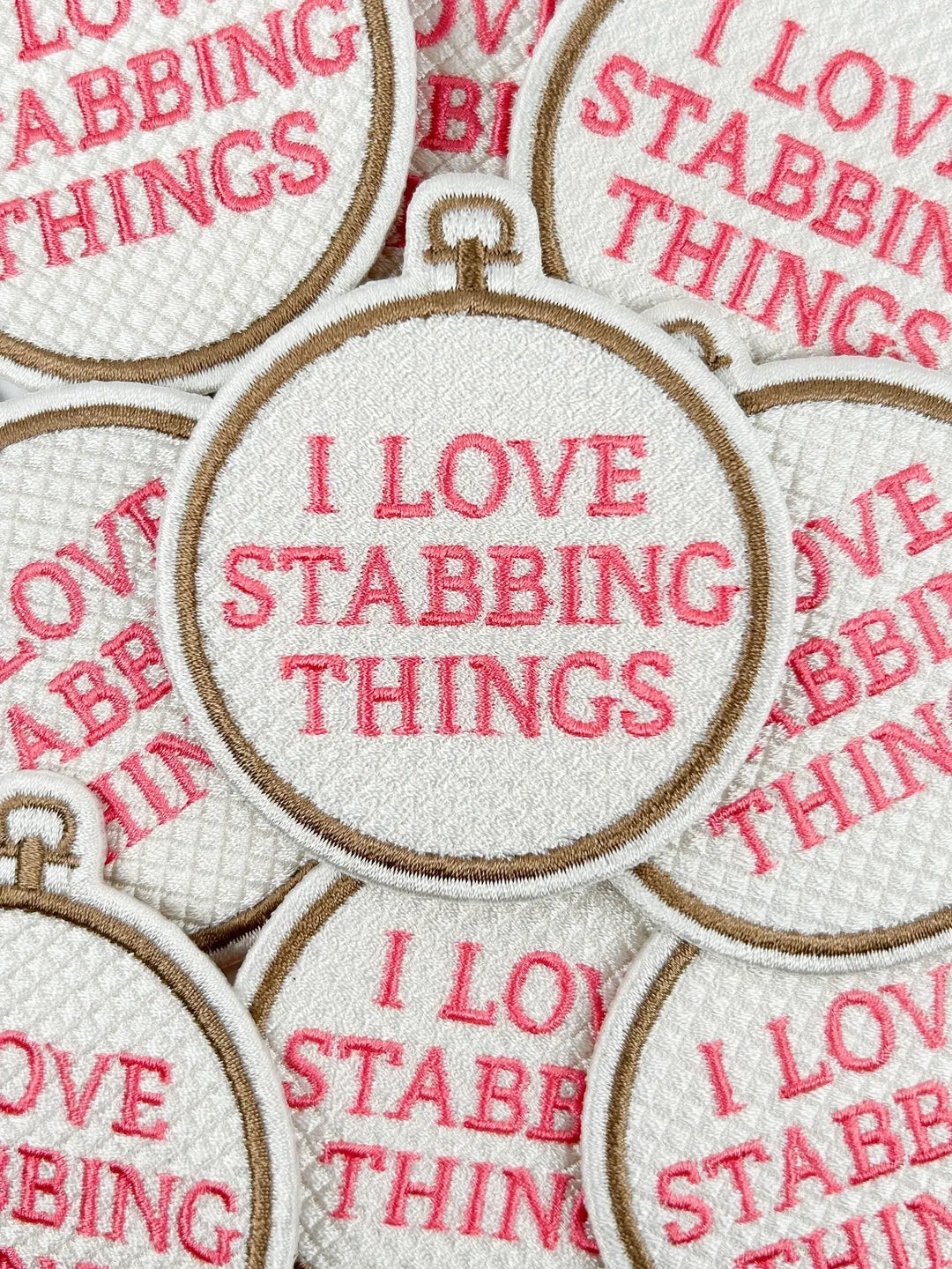 Field Trip Threads - I Love Stabbing Things Patch Embroidered Iron On for Craft