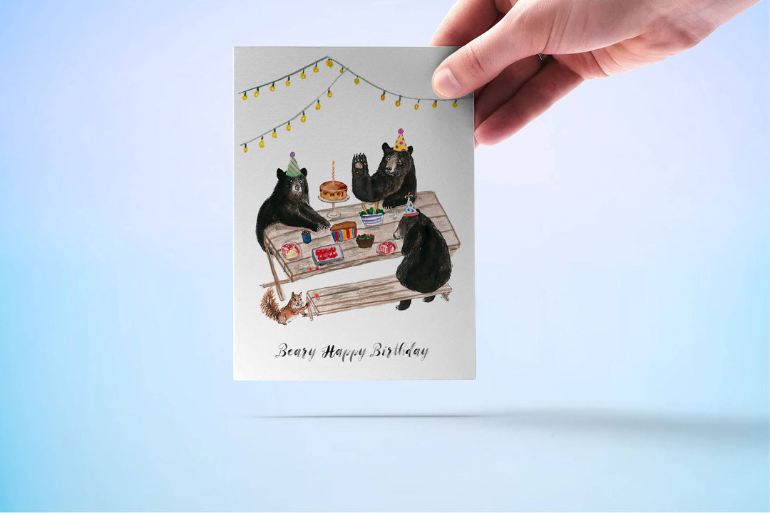 Liyana Studio - Bear Picnic Party - Funny Birthday Card