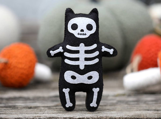 Kiriki Press - Skeleton Cat Felt Doll Kit