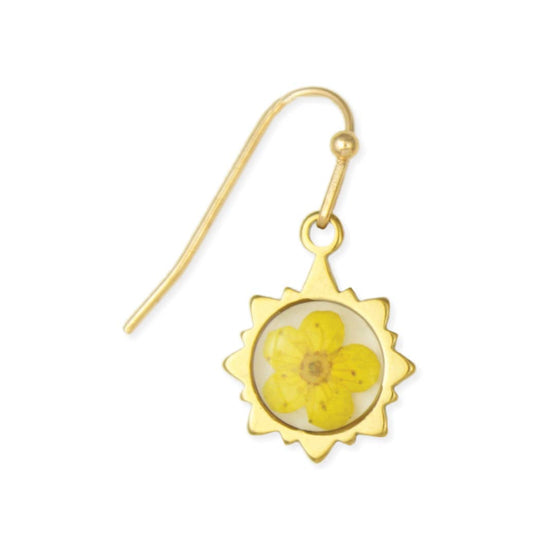 ZAD - Sunshine Yellow Gold Dried Flower Earrings