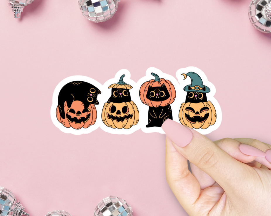 Shop Sour Sweetener - Black Cat Jack O'Lantern Sticker, Halloween Spooky Vibes