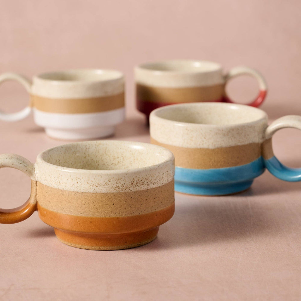 Ten Thousand Villages - Kaphi II Stacking Espresso Mug - Multi - Set of 4