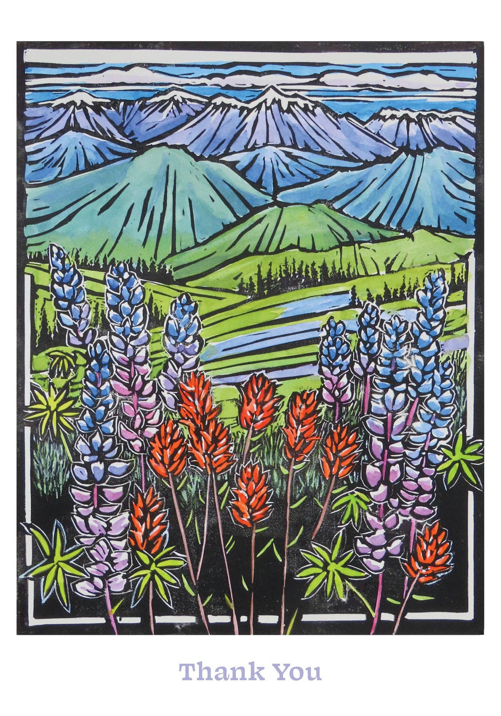 Pomegranate - Molly Hashimoto: Paintbrush and Lupine Boxed Thank You Notes