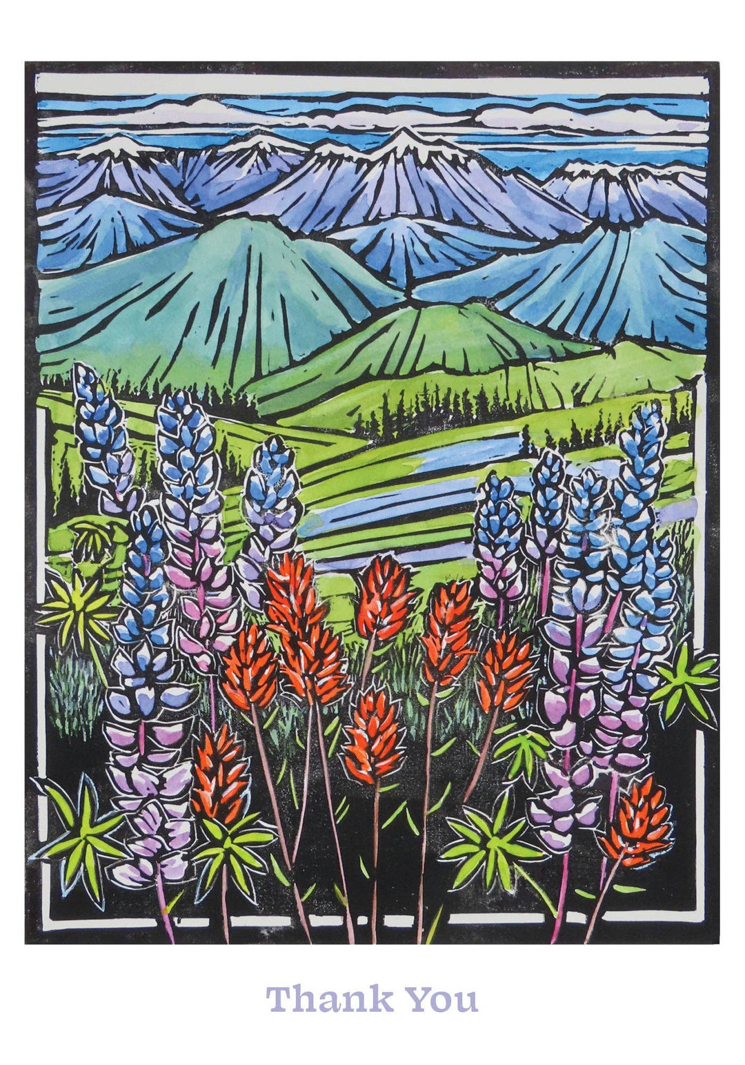 Pomegranate - Molly Hashimoto: Paintbrush and Lupine Boxed Thank You Notes