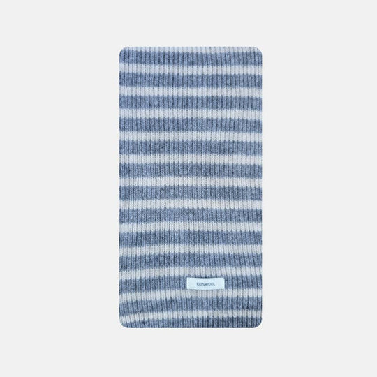 SALINA TRADING INC - Plain Striped Wool Scarf Soft Warm Winter Neck Wrap: Black / 160x20cm