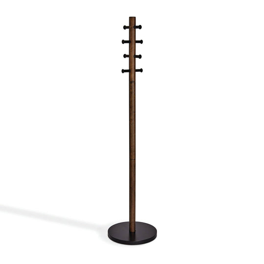 Umbra - Coat Rack Pillar Wood Metal Standing Organizer