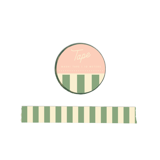 Ruff House Print Shop - Striped Washi Tape : Sage Green