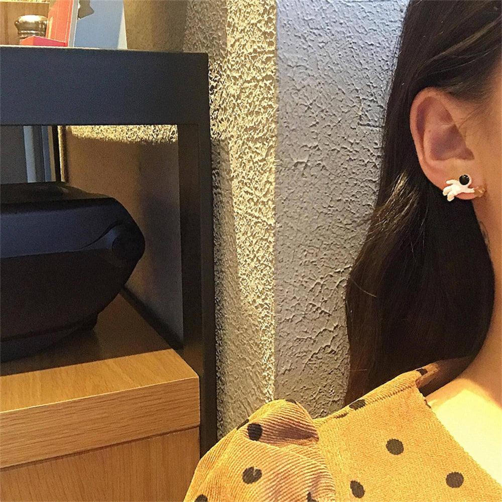 Perimade & Co. LLC - Astronaut Star Space Couple Stud Earring in Solid Copper: Silver Post