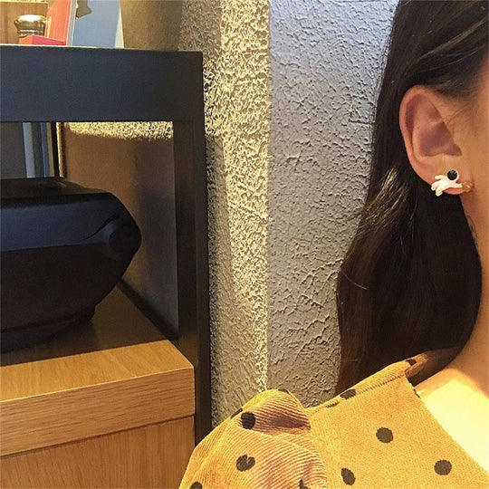 Perimade & Co. LLC - Astronaut Star Space Couple Stud Earring in Solid Copper: Silver Post