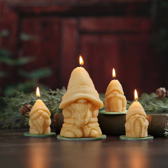 Big Dipper Wax Works - Holiday Gnome Candle – Large – 100% Pure Beeswax