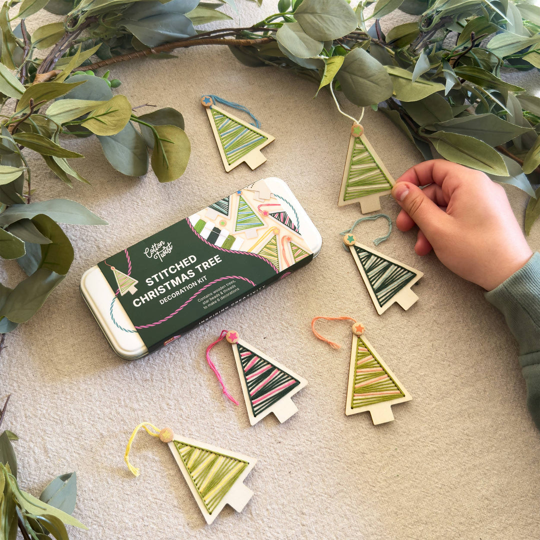 Cotton Twist (WE PREPAY ALL USA DUTIES) - Stitched Christmas Tree Decoration Kit