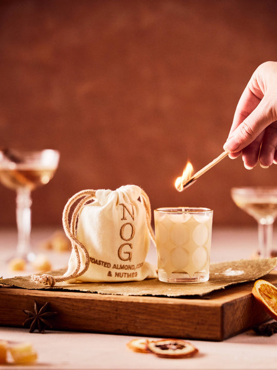 Rewined - Rewined Nog Holiday Stocking Stuffer Candle 2.5 oz | Toasted Almond, Cognac, Nutmeg