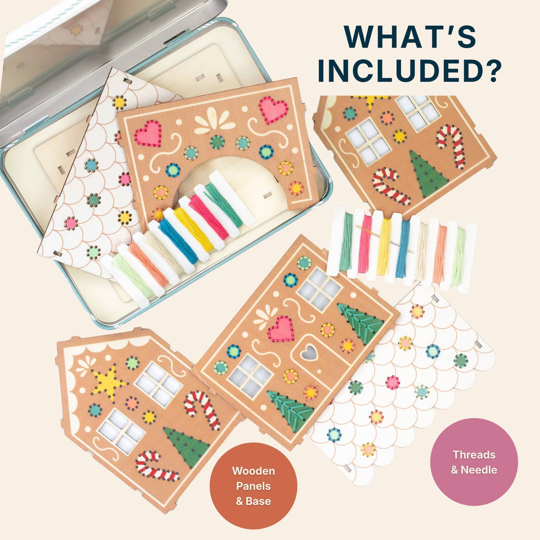 Cotton Twist (WE PREPAY ALL USA DUTIES) - Stitch & Build Gingerbread House Kit