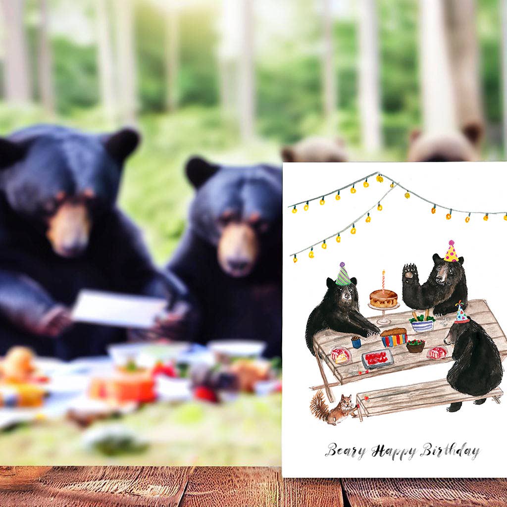 Liyana Studio - Bear Picnic Party - Funny Birthday Card