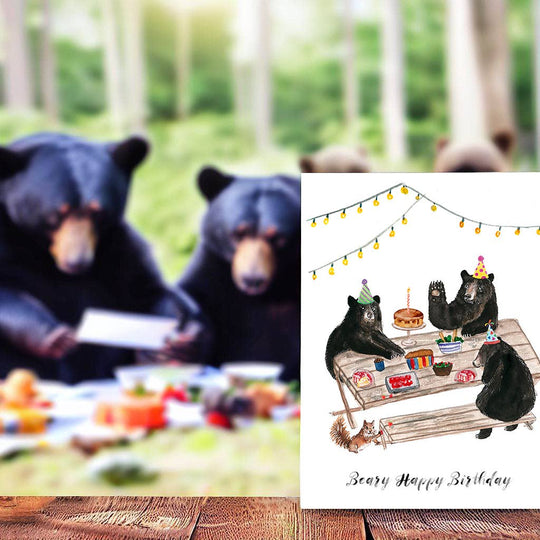 Liyana Studio - Bear Picnic Party - Funny Birthday Card