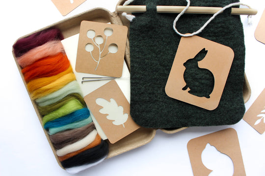 Sheep Creek Studio - 8"x8" Woodland Banner Felting Kit 