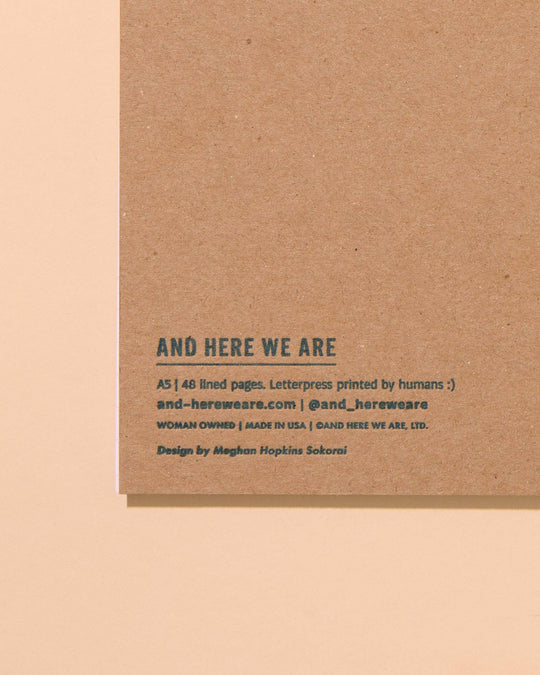 And Here We Are - Letterpress A5 Spiral Notebook—Rainbow Trout (Colorful Fish)