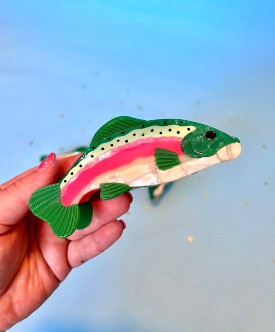 The Peach Fuzz - Rainbow Trout Hair Claw: Perfect