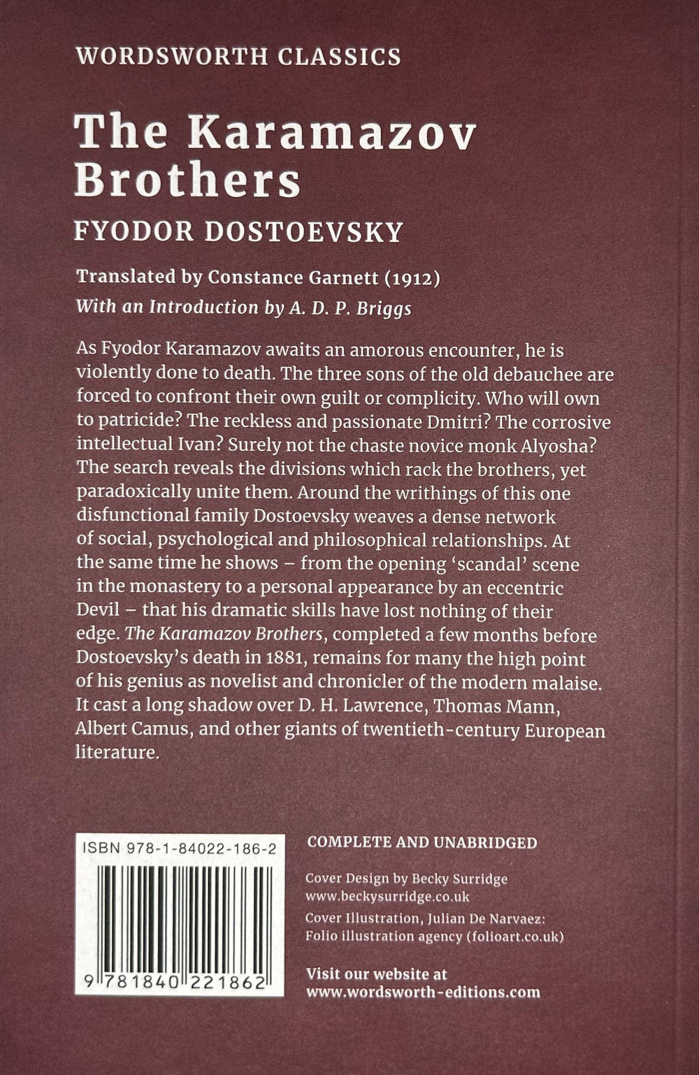 Marble City Press - The Karamazov Brothers | Dostoevsky |Wordsworth Classic Book