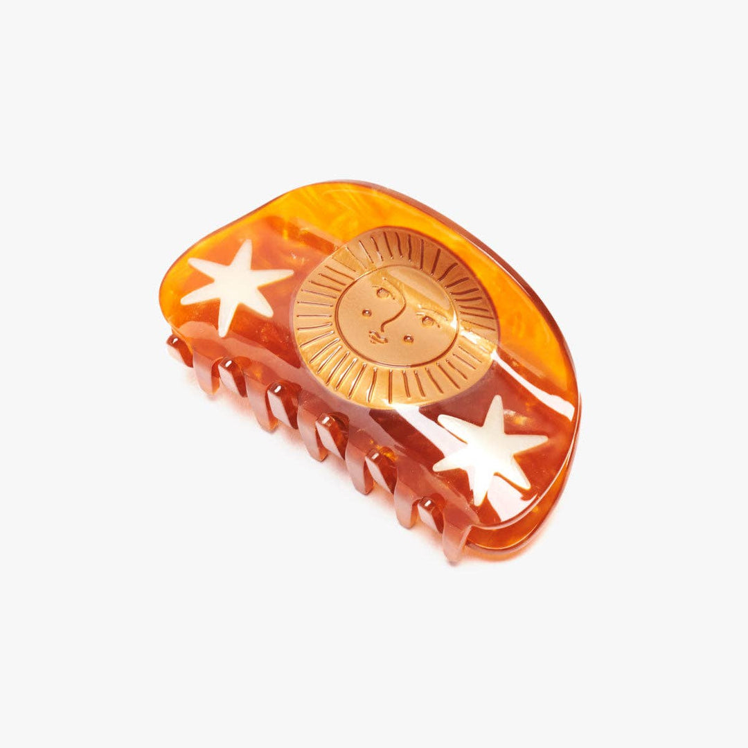 WINONA IRENE - Hemera Claw - Golden Sparkle Acetate Sun and Stars Clip