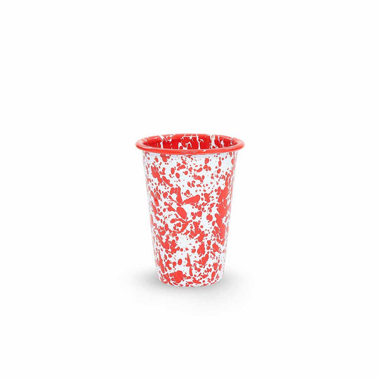 Crow Canyon Home - Splatter Enamelware 14 oz Tumbler: Red Splatter