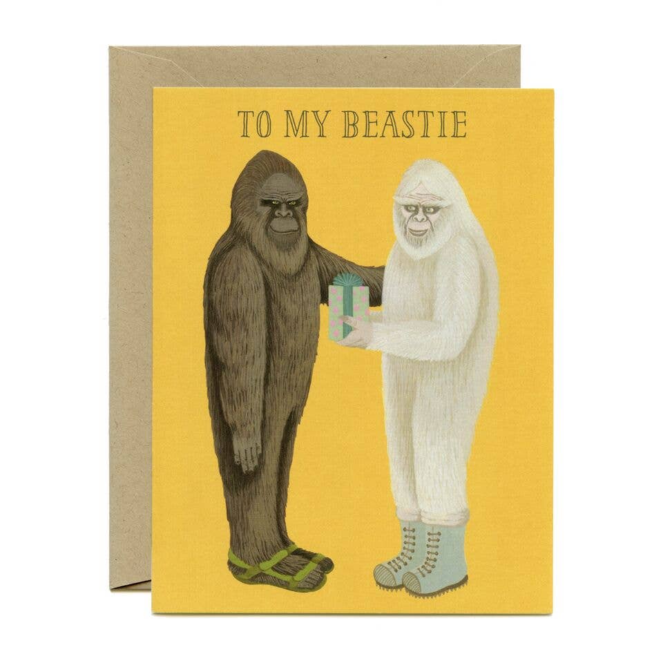 Yeppie Paper - Beastie Bigfoot Sasquatch & Yeti Best Friends Birthday Card