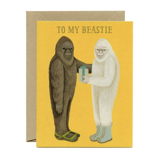Yeppie Paper - Beastie Bigfoot Sasquatch & Yeti Best Friends Birthday Card