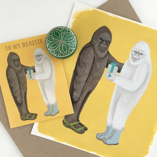 Yeppie Paper - Beastie Bigfoot Sasquatch & Yeti Best Friends Birthday Card