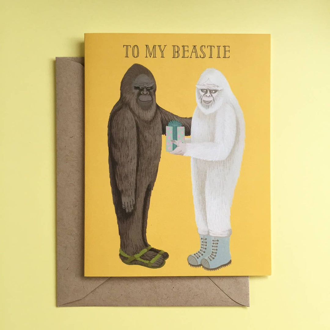 Yeppie Paper - Beastie Bigfoot Sasquatch & Yeti Best Friends Birthday Card