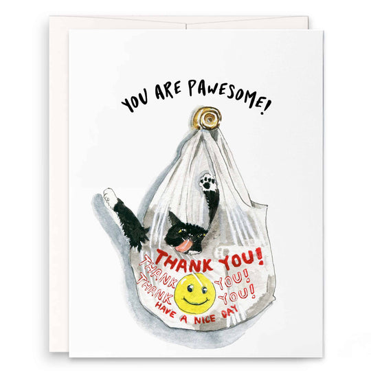 Liyana Studio - Thank You Bag Cat - Funny Thank You Card: Single