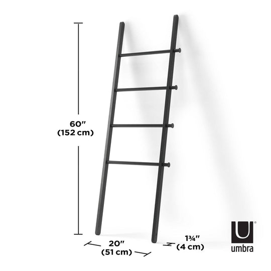 Umbra - Ladder Shelf Leana Ladder - Decorative Storage Display: Black