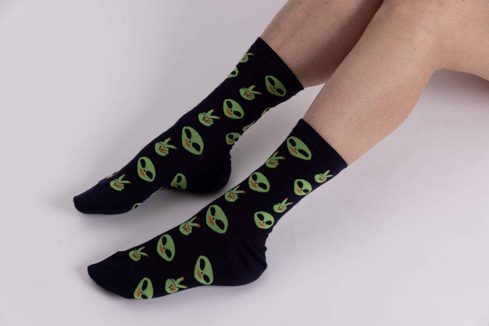 Yellow Owl Workshop - Alien - Small Crew Socks