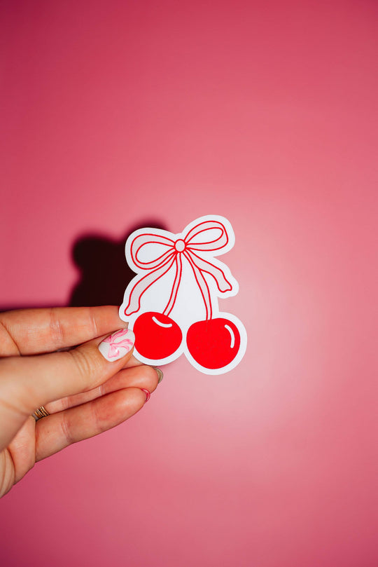 ShopSourSweetener - Coquette Cherries Sticker, Trendy Aesthetic, Just A Girl