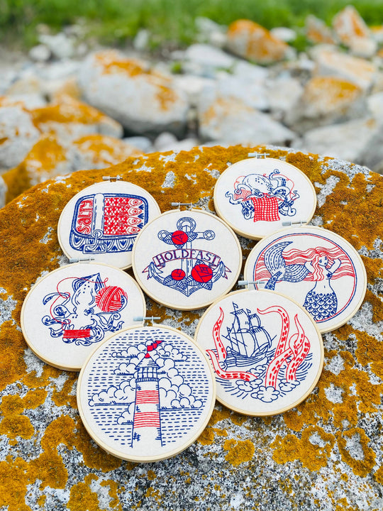 Hook, Line & Tinker - Kraken and Ship Complete Embroidery Kit
