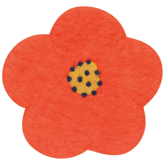 Danica Jubilee - Poppy Felt Wool Trivet: Orange