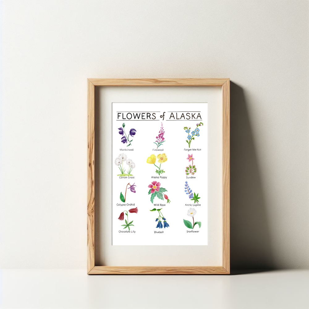 Tiny Nest Studio - Flowers of Alaska Art Print: 8 x 10 inches