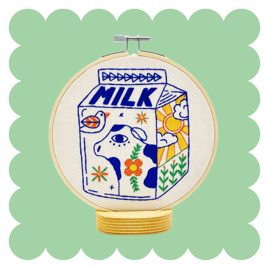 Hook Line & Tinker Embroidery Kits USA - Milk Complete Embroidery Kit