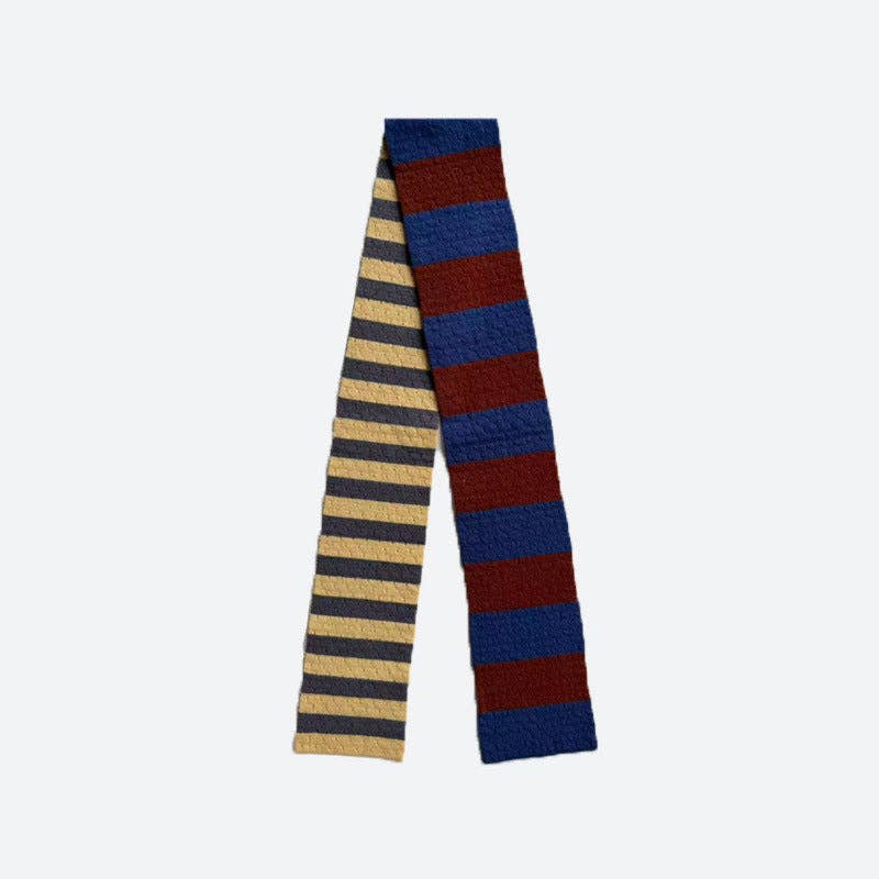 SALINA TRADING INC - Striped 100% Merino Wool Scarf for Women: Pink / 135 x 10 cm