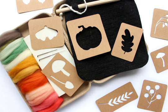 Sheep Creek Studio - 8"x8" Fall Banner Felting Kit: Black