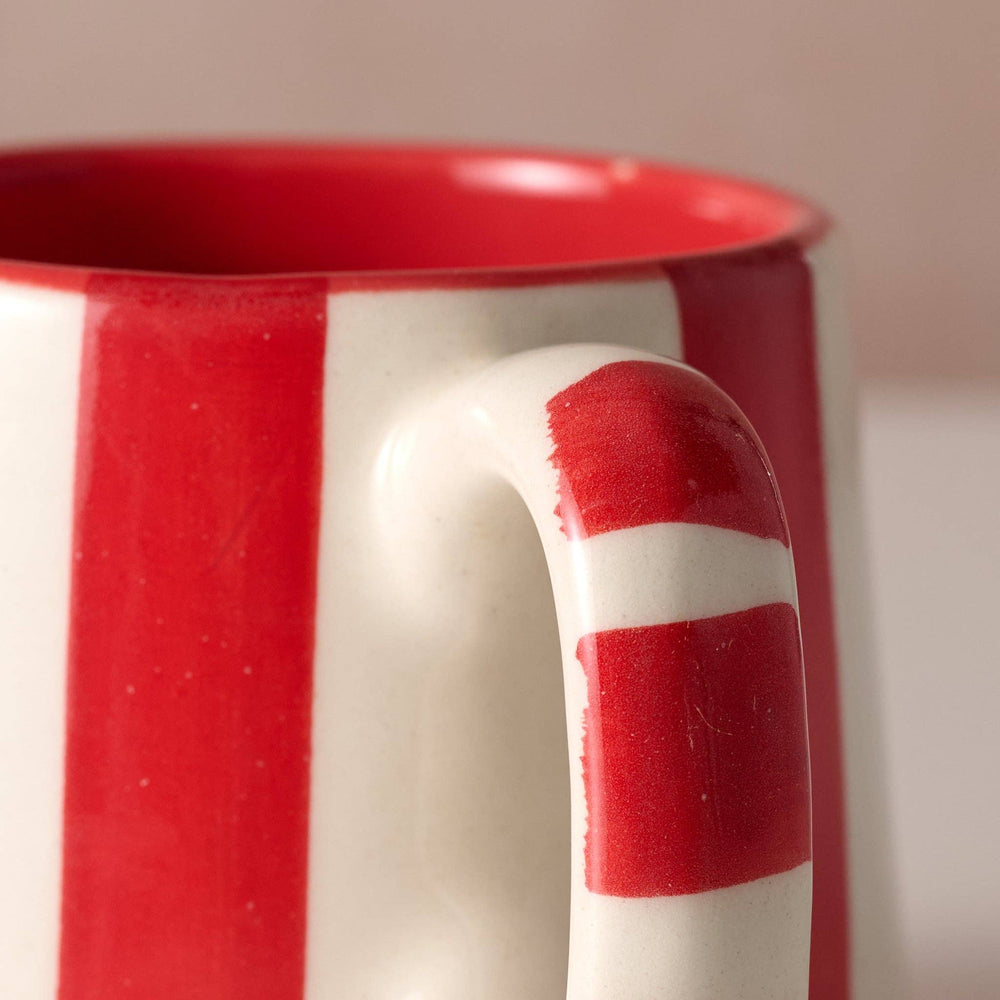 Ten Thousand Villages - Kahda Striped Mug - Red