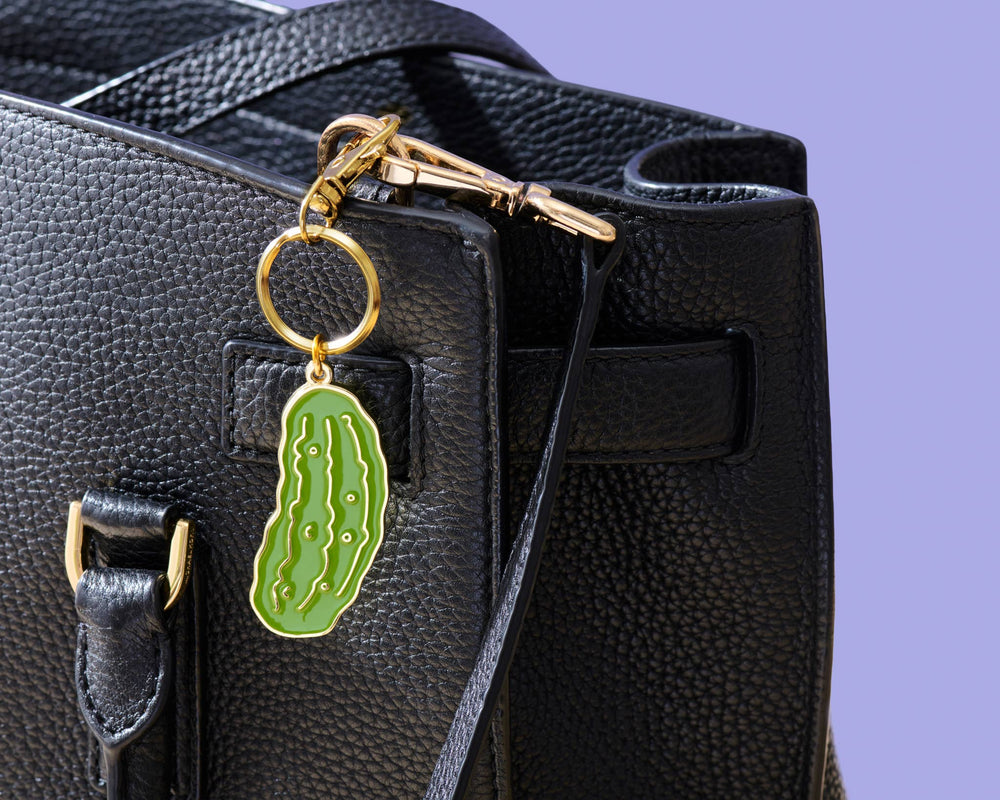 And Here We Are - Enamel Keychain & Bag Charm—Pickle (Veggie, Foodie, Summer)