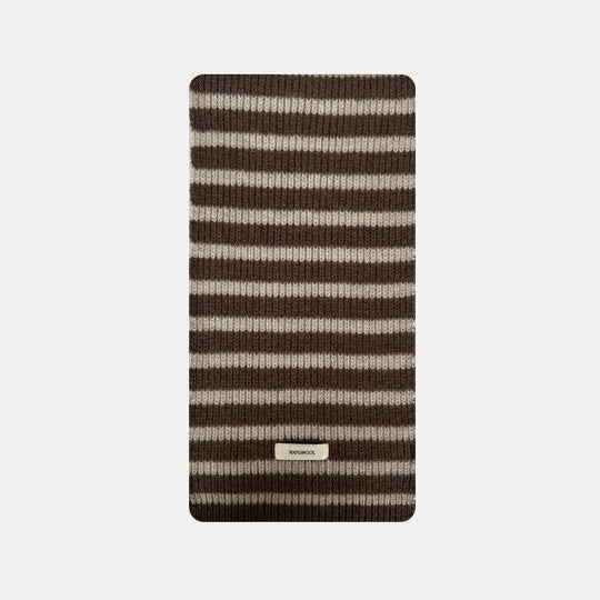 SALINA TRADING INC - Plain Striped Wool Scarf Soft Warm Winter Neck Wrap: Black / 160x20cm