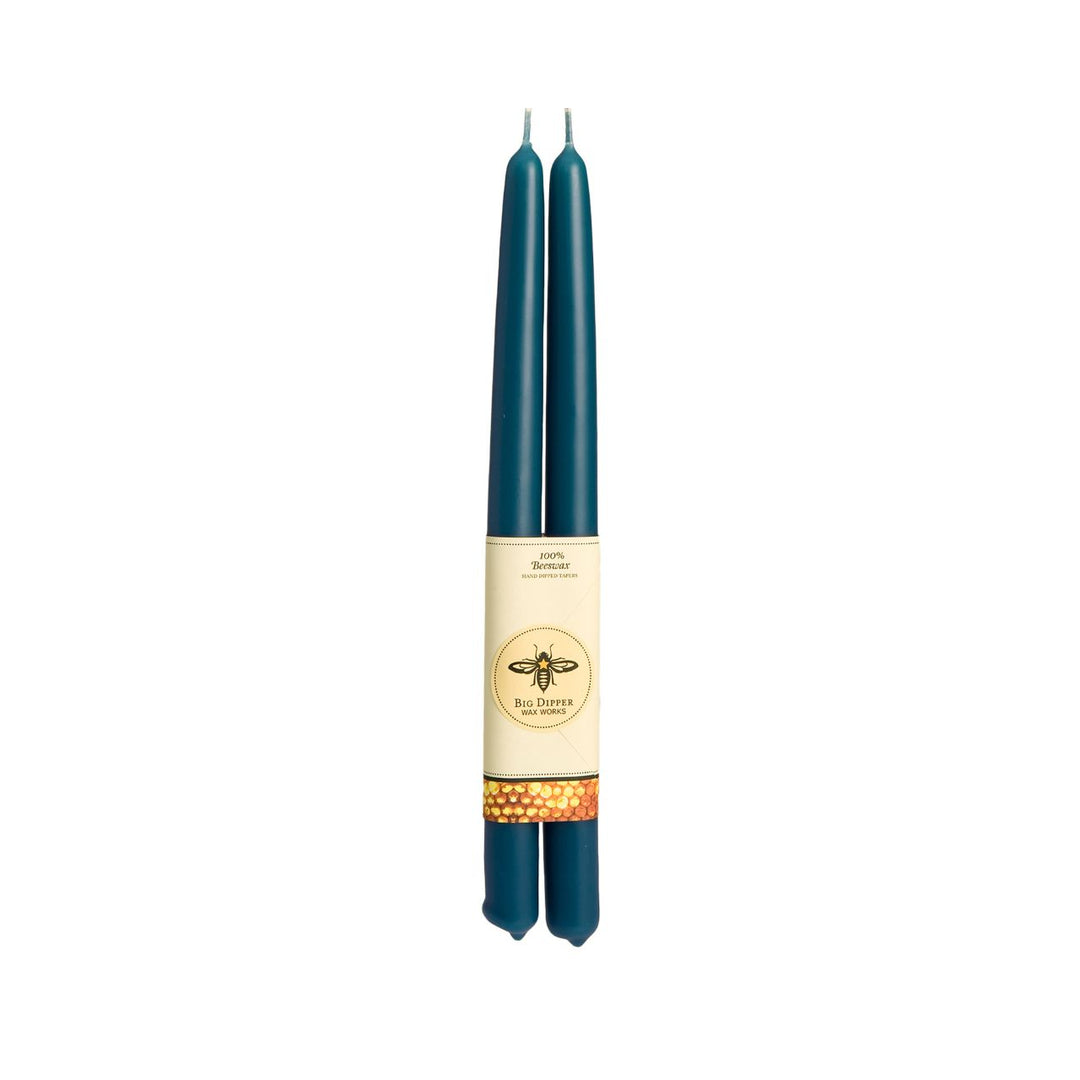 Big Dipper Wax Works - Taper Candles – 100% Pure Beeswax – Hand-Dipped: Moss / Standard (12" x 7/8")