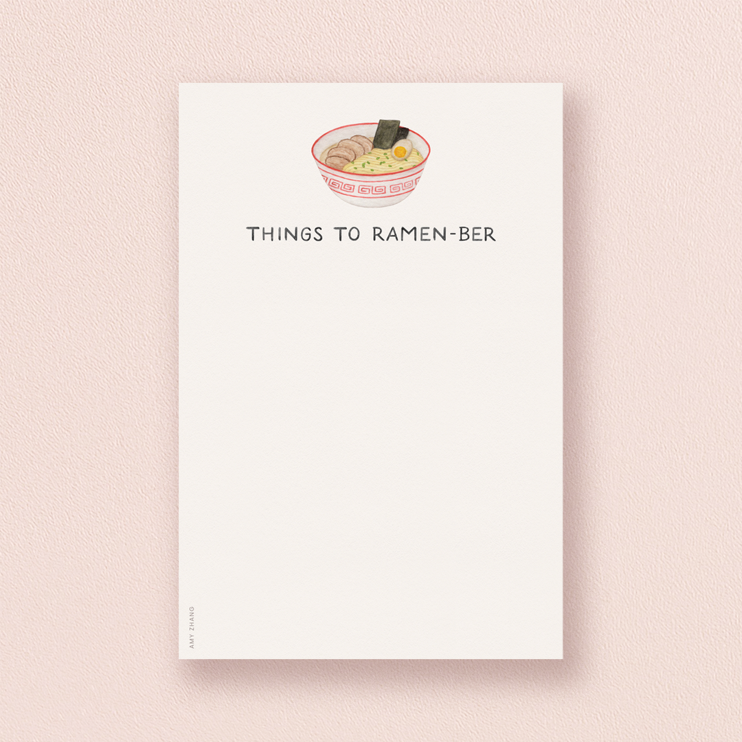 Amy Zhang - Things To Ramen-ber — Asian Food Noodle Pun Notepad