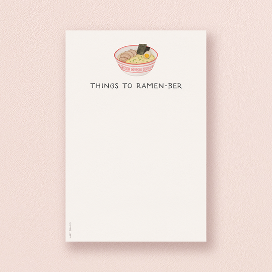 Amy Zhang - Things To Ramen-ber — Asian Food Noodle Pun Notepad